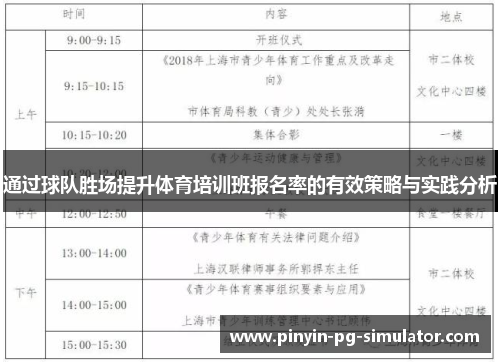 通过球队胜场提升体育培训班报名率的有效策略与实践分析